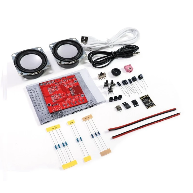 DIY Bluetooth Speaker Kit Mini Home Stereo Sound Amplifier DIY Electronic Kits For Soldering Practice Without Shell