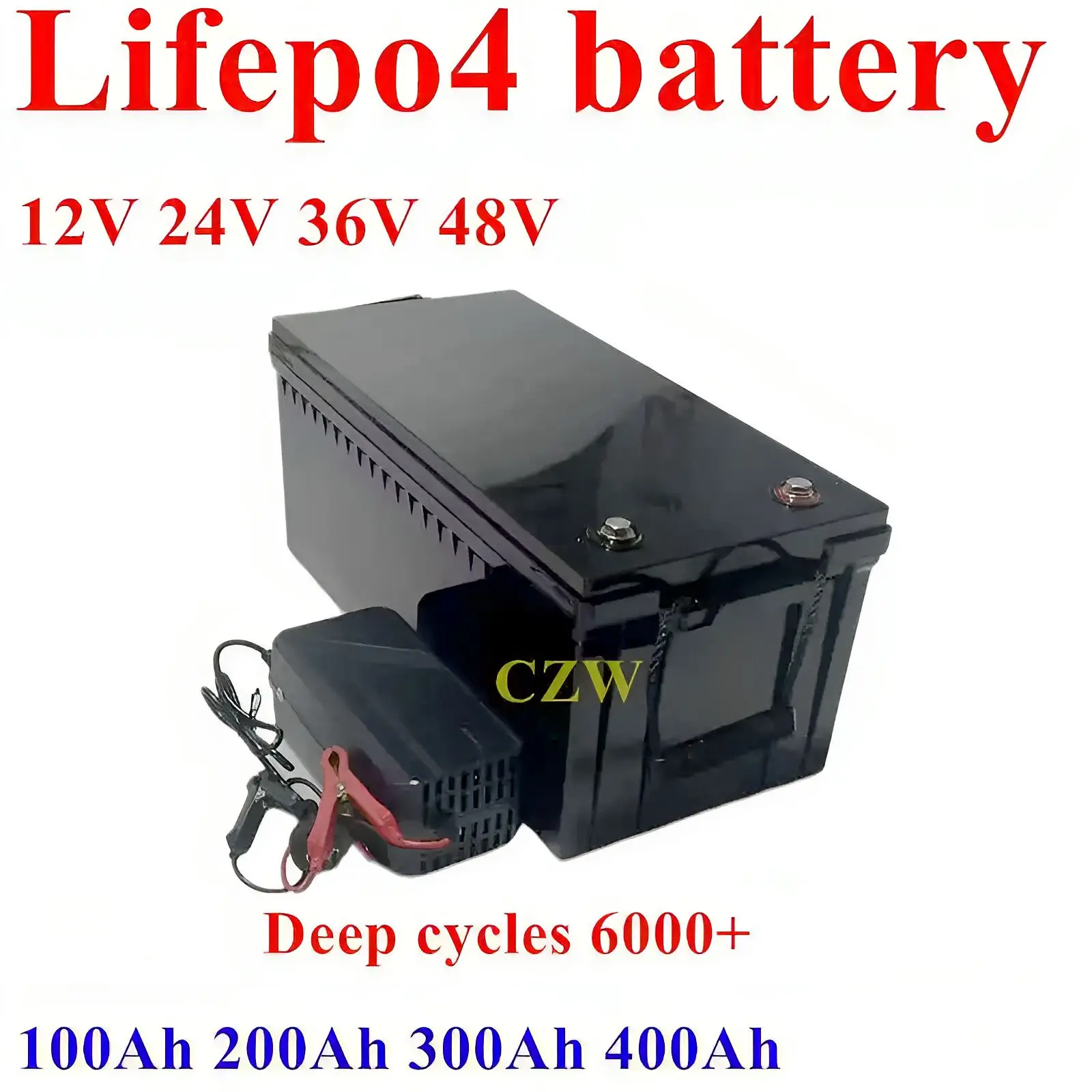 

CZW 12V 200AH 300AH 400Ah 24V 150Ah 200Ah 36V 48V 100Ah Lifepo4 литиевая батарея eu глубокий цикл для автомобиля аудио солнечная система лодка