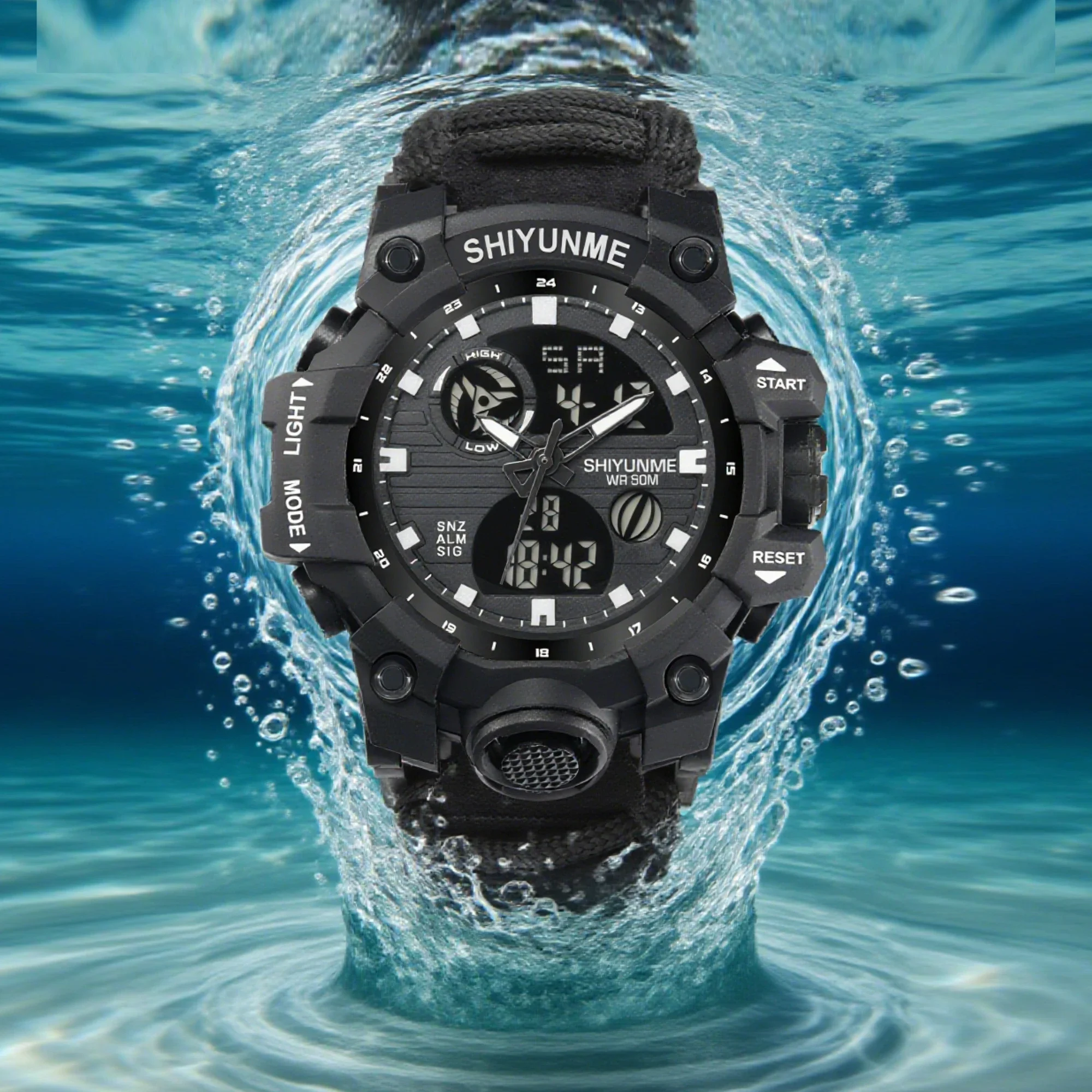 SHIYUNME G Style Military Men's Watch Waterproof Chronograph LED Electronic Compass Outdoor Sports Male Watch Relogios Masculino view 5
