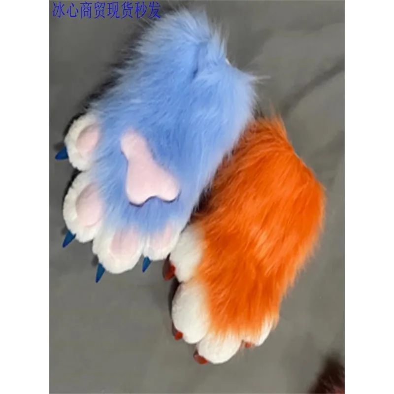 

Furry Colorful Claw Cute Plush Furuit Animal Cat Claw Gloves Large Event Performance Clothing