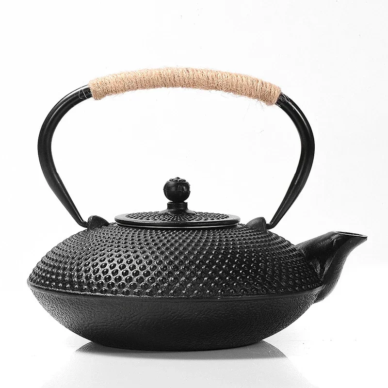 Japanese Style Loop-Handled Teapot, Cast Iron, Iron Teapot, Kung Fu Tea Set, Tea Brewing Pot, Retro Soft Decoration