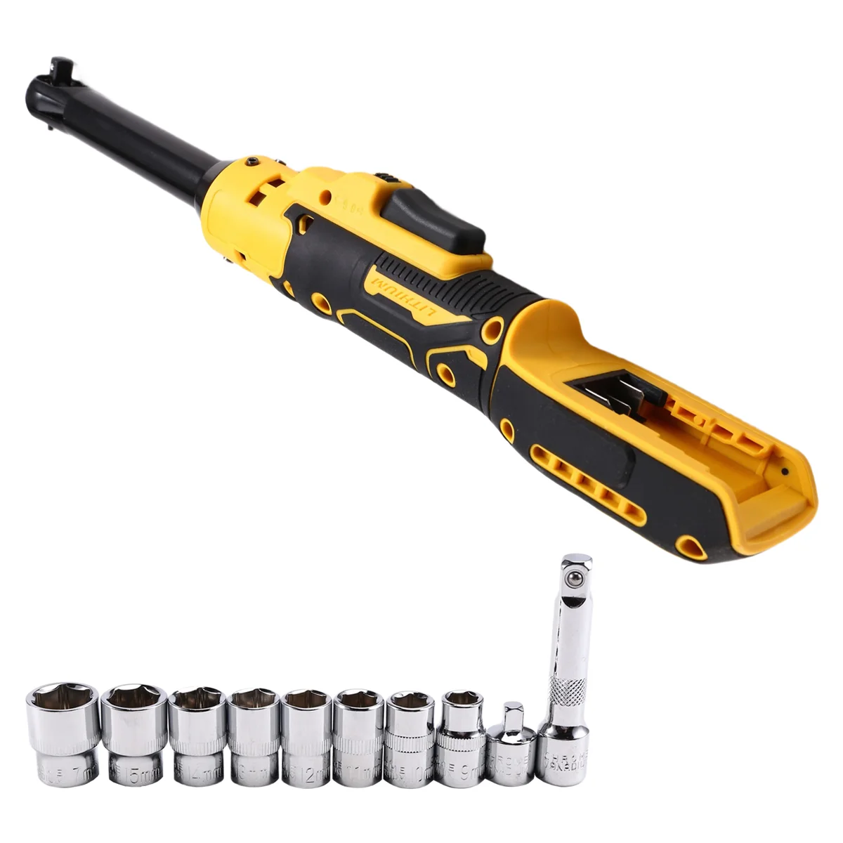 

ABNJ Extended Electric Ratchet Wrench 3/8inch Removal Screw Nut 220N.M Cordless Driver Power Tools for 20V Battery