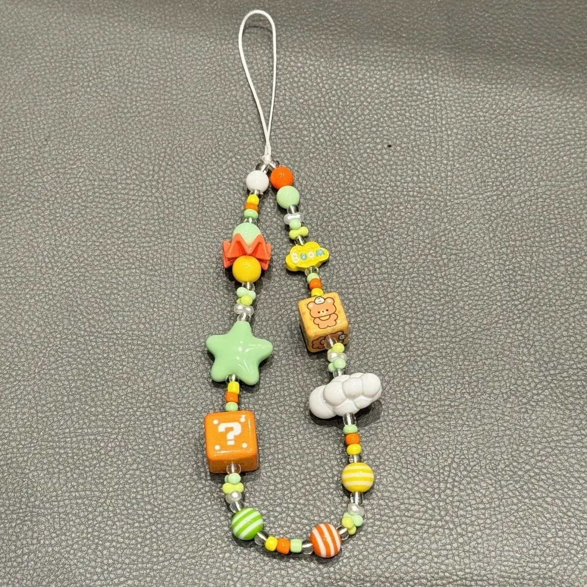 

Милый мультяшный бисер для телефона, подвеска ручной работы, звездное облако, медведь, бусины, красочный ретро эстетический ремешок для телефона, сумка для камеры, декор