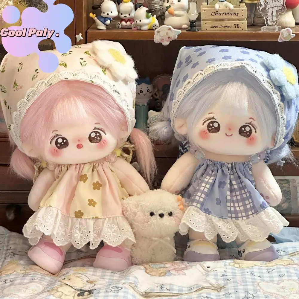 

Camisole Skirt Cotton Doll Clothes Set Scarf Dress Up Cotton Doll Suit Pastoral Style Cute Plush Dolls Clothes 20cm Cotton Doll