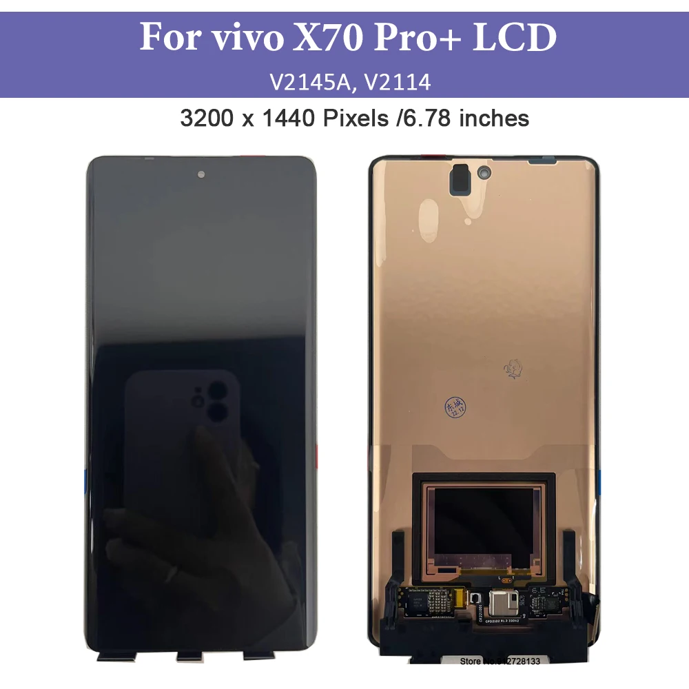 6.78\'\' AMOLED For vivo X70 Pro+ LCD Display V2145A Touch Screen Digitizer Assembly For X70Pro Plus V2114 LCD Replacement