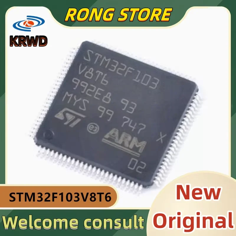

2PCS STM32F103 V8T6 New and Original Chip IC STM32F103V8T6 STM32F103 LQFP-100 ARM Cortex-M3 32-bit MCU