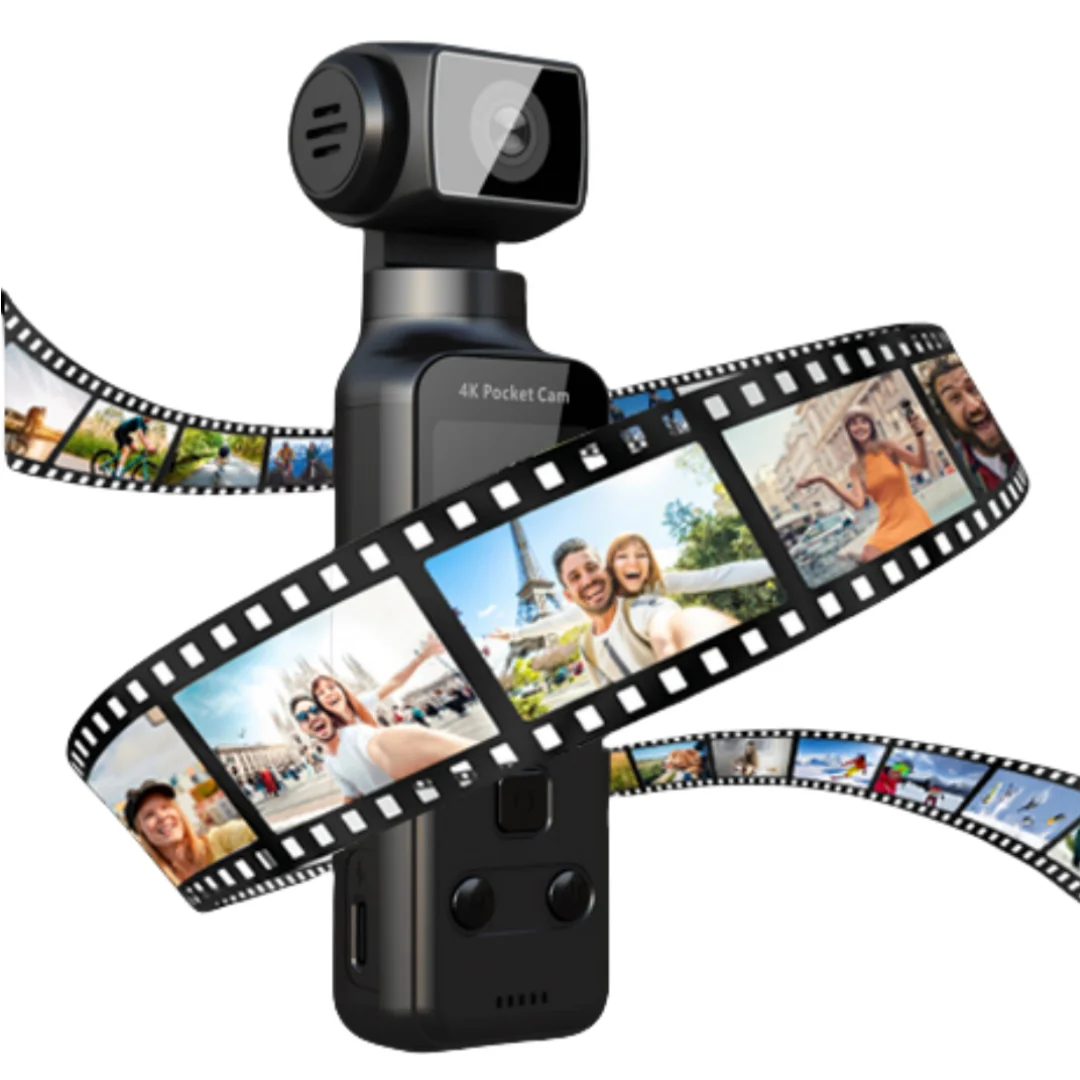 

4K Ultra HD Pocket Action Camera 270° Rotatable Vlog Wifi Mini Sports Cam Waterproof Case Helmet Travel Bicycle Driver Recorder