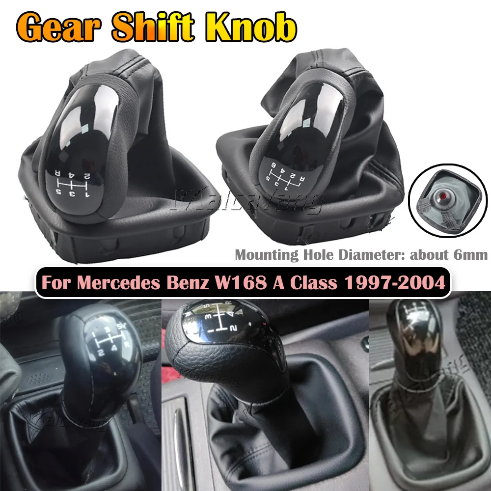 For Mercedes for Benz W168 A Class 1997-2004 5/6 Speed Manual Gear Shift Knob Shifter Lever Gaiter Boot