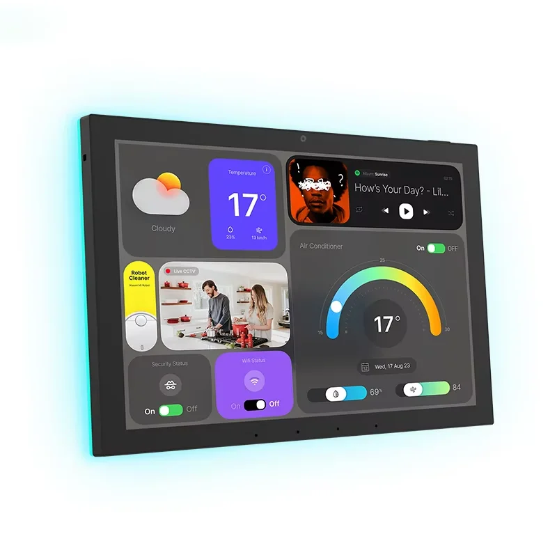 New wall mounted 10.1 inch android POE tablet withsmart home control panel,MQTT,Google Play,LED lights