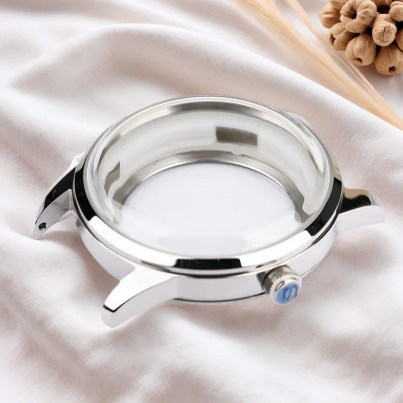 40MM Silver 316L Stainless Steel Cocktail Time Modify Mechanical Watch Replacement Cases for Seiko Presage NH35 NH38 Movement