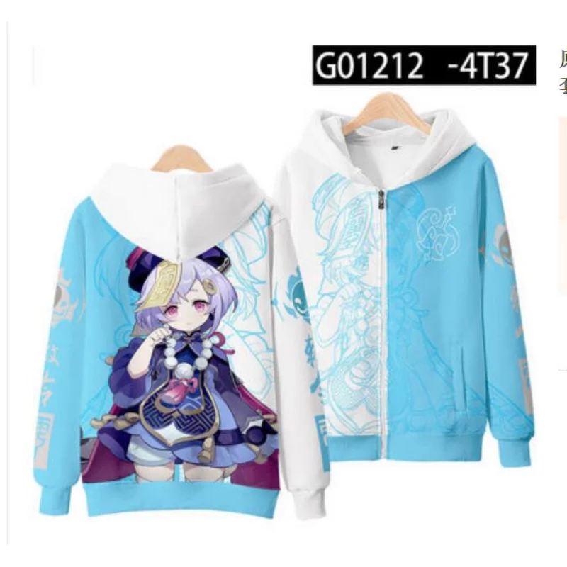 Genshin Va Đập Thư Nhĩ Cáp 3D In Hình Khóa Kéo Lên Nữ/Nam Hoodie Áo Dạo Phố Hip Hop Tề Tề Cosplay Khóa Kéo Có Mũ Trùm Đầu áo Khoác Áo Khoác Ngoài