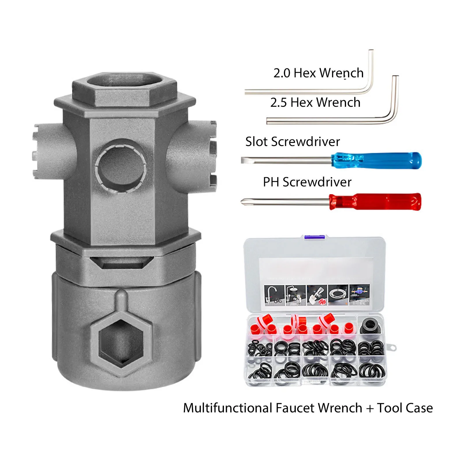 

Faucet and Sink Wrench Multifunctional 16 in 1 Design Portable 4 Faucet and Sink Installer Tool User Friendly for Kitchen