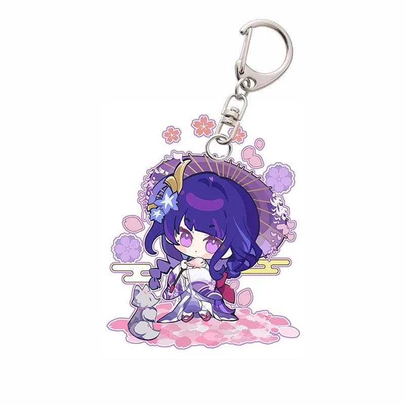 Fashion Genshin Impact Raiden Shogun Acrylic Lanyard For IPhone/Xiaomi/Huawei Mobile Phone Case Keychain Key Chain Cover Hang