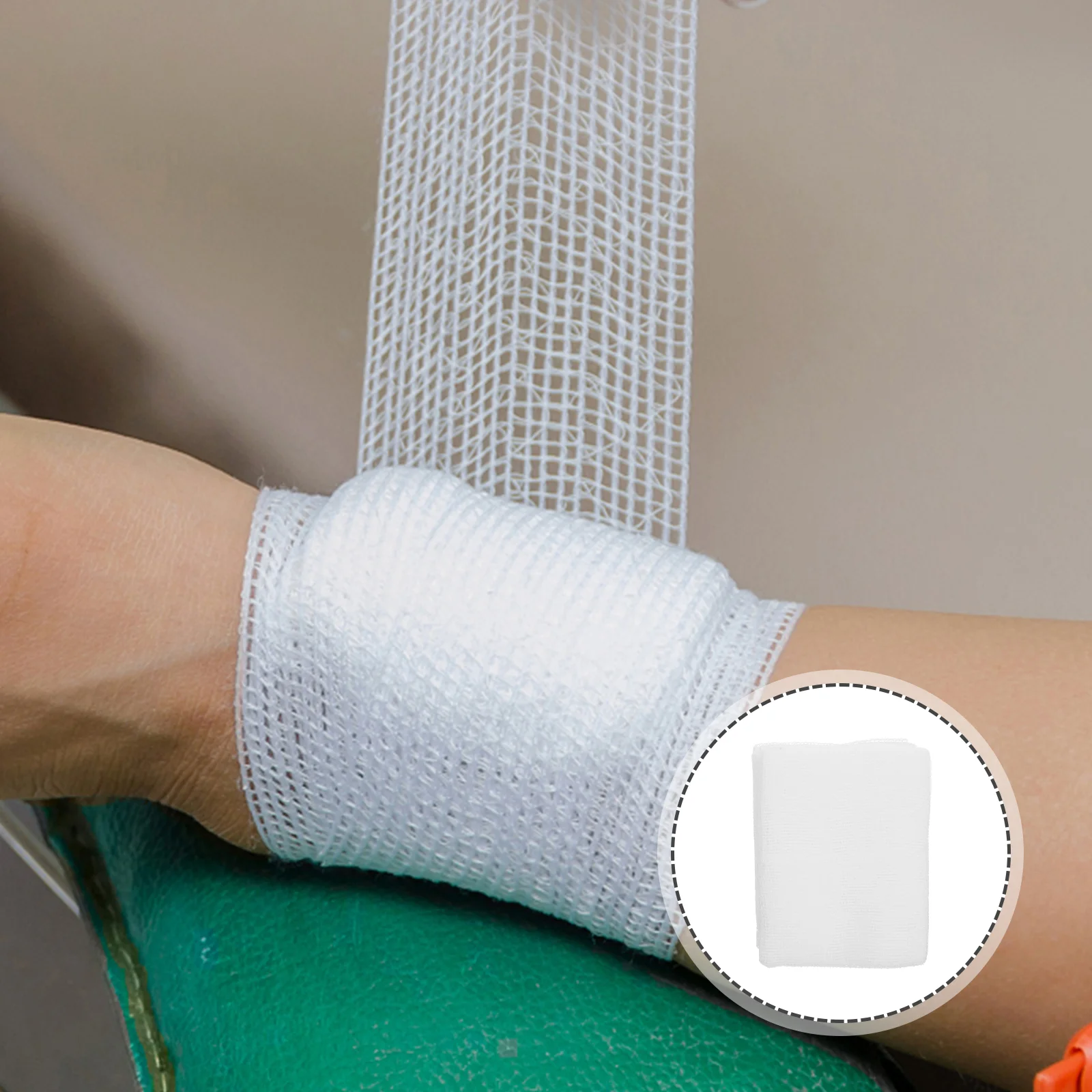 50 Pcs Gauze Piece Wound Dressing Tape Absorb Water Bandage Breathable Elastic White Injury