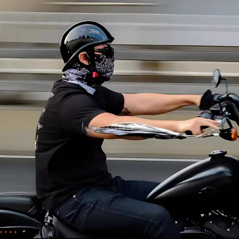 

American Retro Half Face Men's Summer Motorcycle Helmet High Quality Lightweight Carry Easily for Delivery and Daily Commute