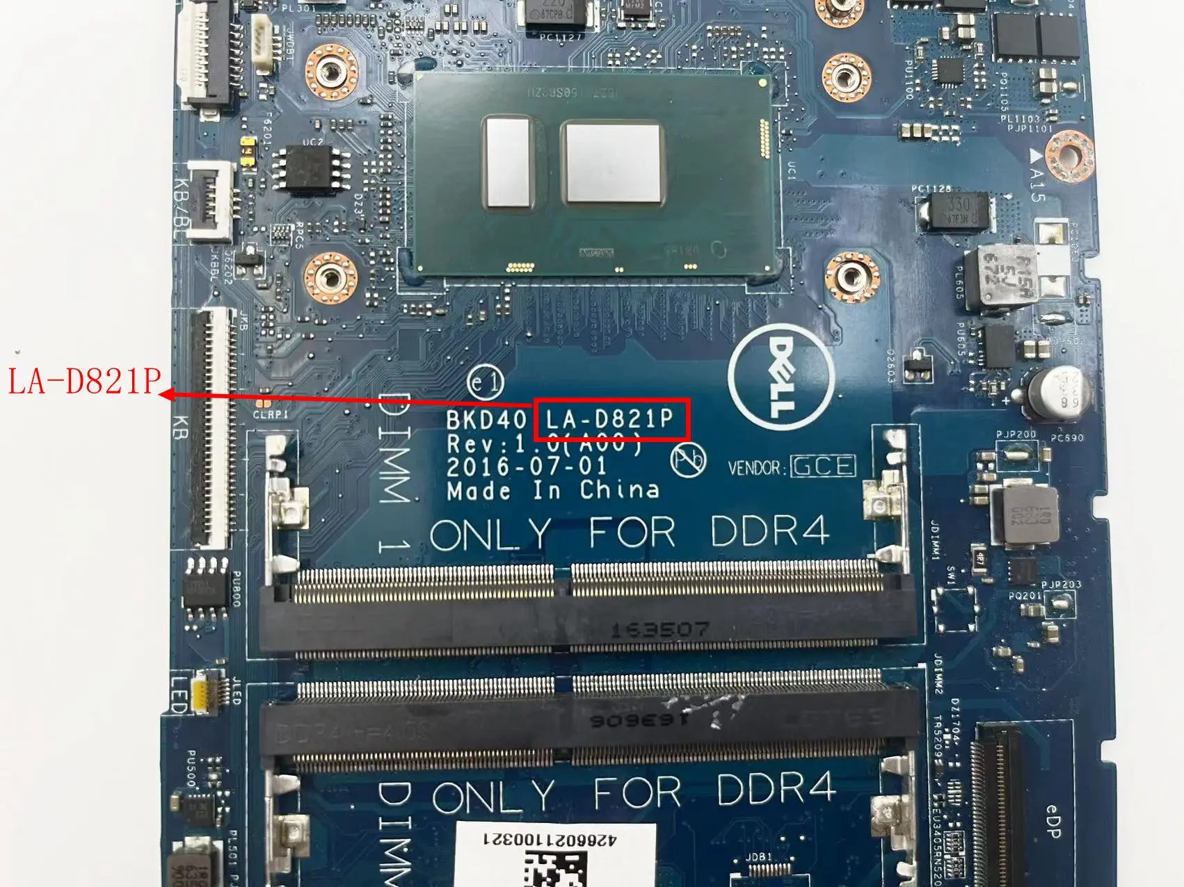 Imagem -05 - Placa-mãe do Portátil Apropriado para Dell Inspiron 7560 7460 la -d821p Ddr4 Gpu 940mx 4g Cn0kp4n2 2ptf1 H0w16 Trabalho 100 dos Testes