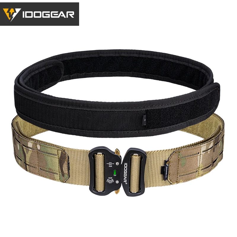 IDOGEAR-Tactical Quick Release Metal Buckle Belt para Homens, Molle Cintos, Camo, 2 em, 3415