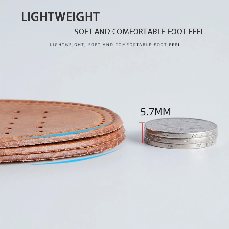 Ultra Thin Breathable Leather Shoe Insoles for Women Men Business Shoes Pads Soft Absorb Sweat Deodorant Replacement Inner Soles