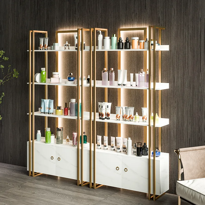 

Light luxury cosmetics shelf shelf display cabinet Beauty salon display rack Makeup cabinet Nail art storage display cabinet