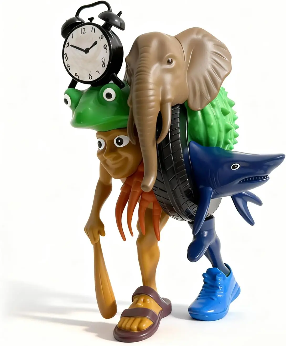 Brain Rot Toys Tungtungtung Sahur, Tralalero Tralala Shark, Combination of Italian Brainrot Characters Desk Decor Figurine Gifts