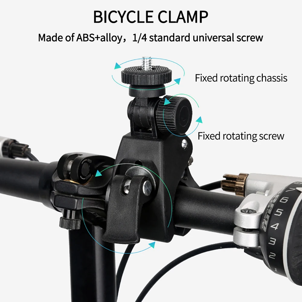 

Black Mount Bike Bicycle Motorcycle Handlebar Handle Clamp Bar Camera Mount Tripod Adapter Screw Clip for Gopro Hero5/4/3+/3/2/1