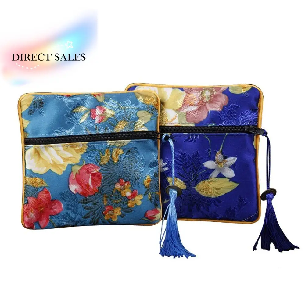 

Portable Cloth Embroidery Coin Pouch Tassel Copper Cash Pendant Cloth Wallet Gift Pouch Bracelet Bag Jewelry Storage Bag Ladies