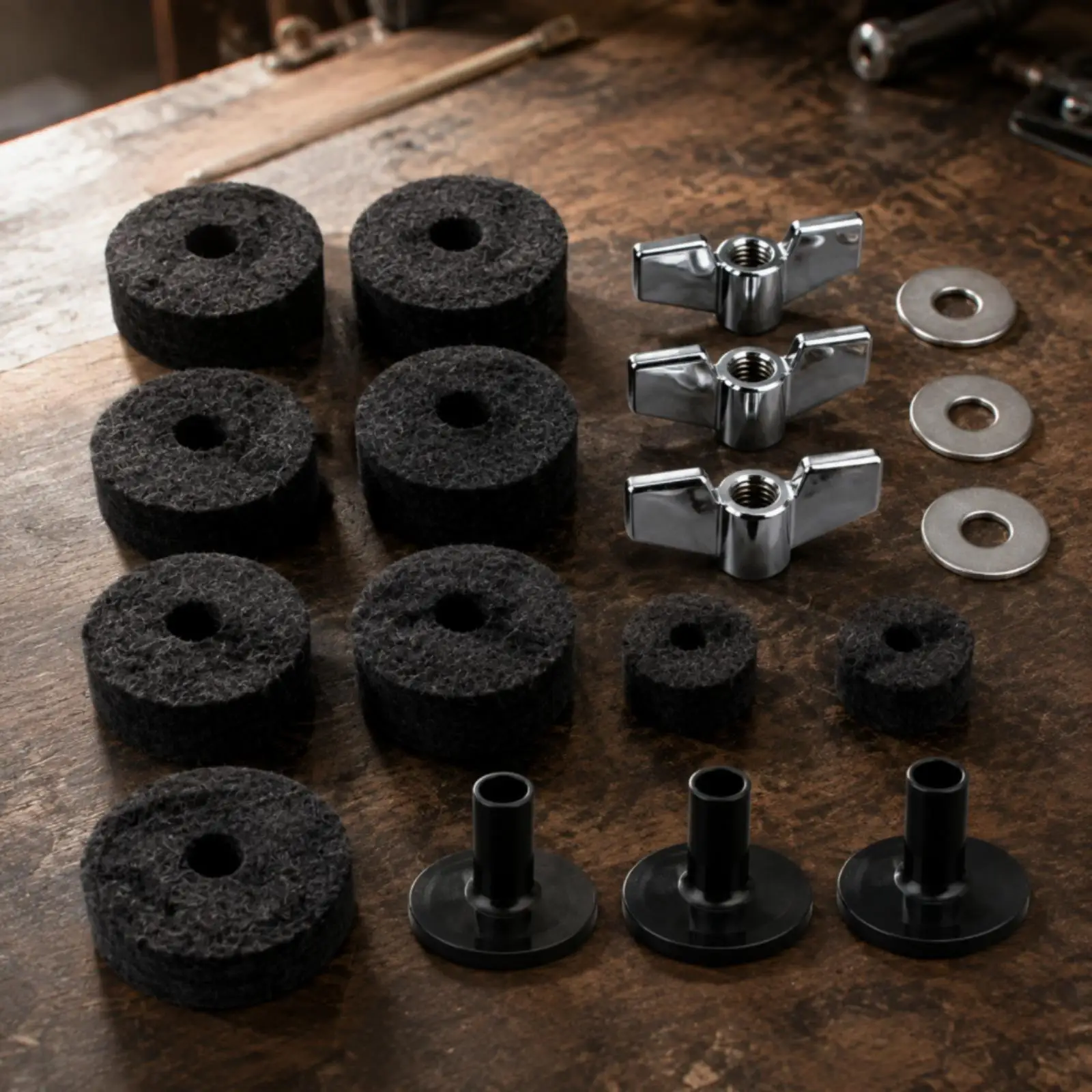 Cymbal Hardware Kit with Felt Pads Cushioning Drum Cymbal Cushion Disc Set Cushioning for Instrument Maintenance, Live