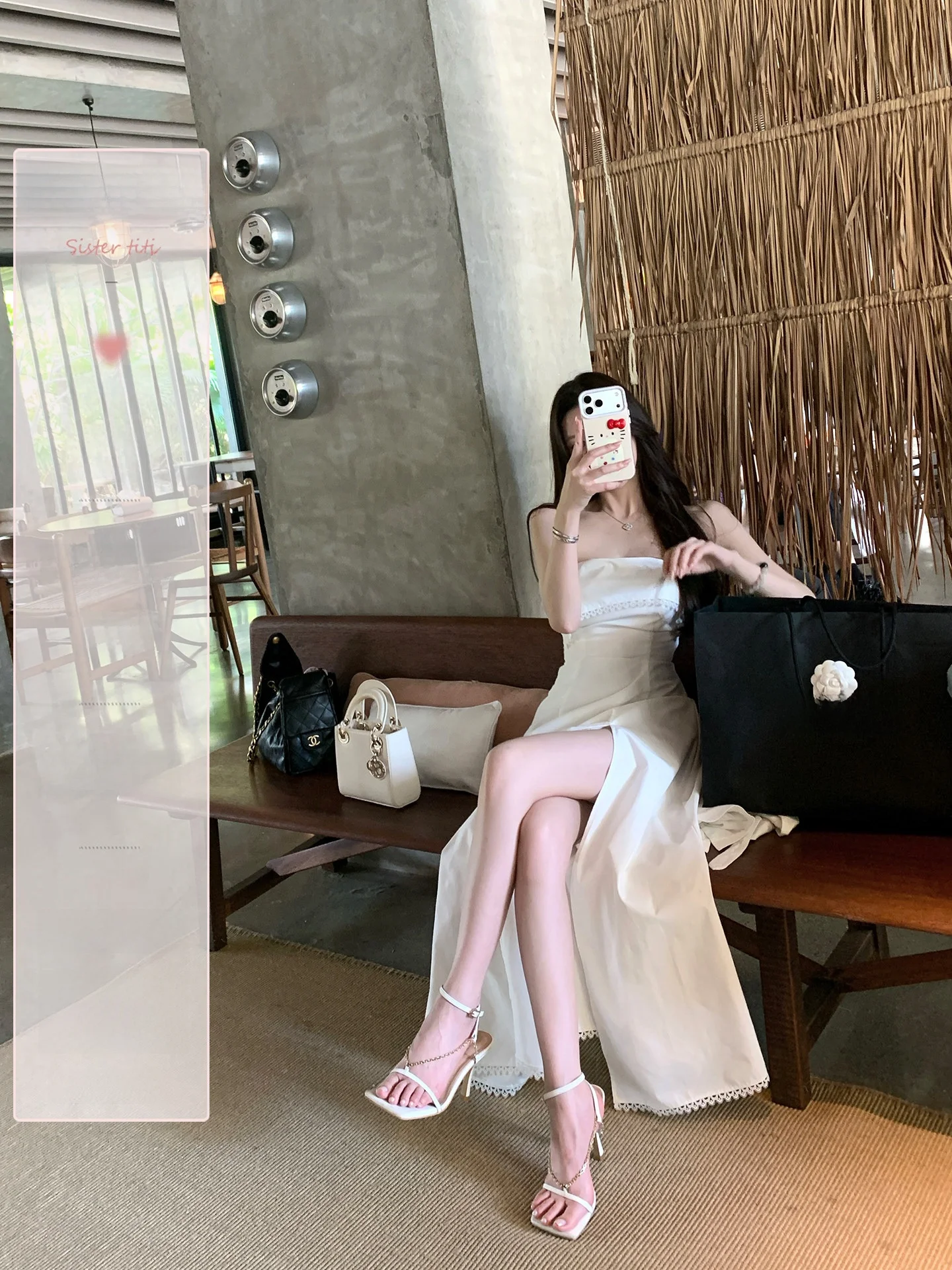 

Платье Sister Titi Oxygen Muse White Dr: Повседневное летнее платье-бюстье с завышенной талией для женщин