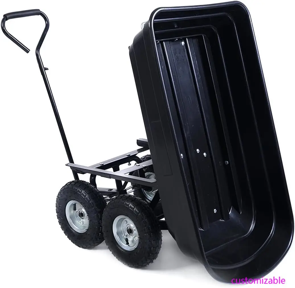 Carro volquete de jardín de 650LB, carro volquete, rueda portadora, carretilla, neumáticos de aire, resistente, nuevo