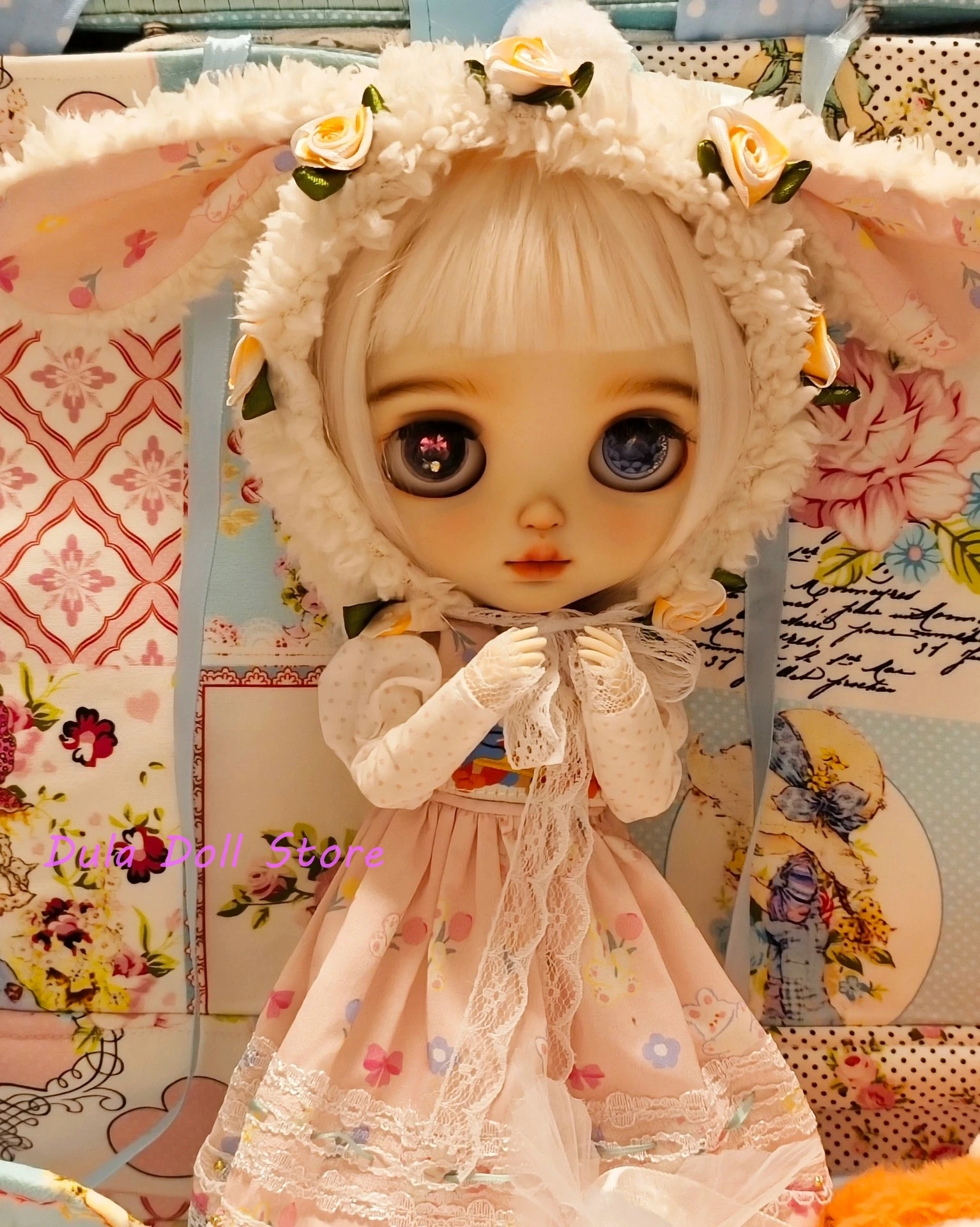 

Dula Doll Clothes Rabbit hat skirt Dress Blythe ob24 ob22 Azone Landoudou Landazz 1/6 Doll Accessories