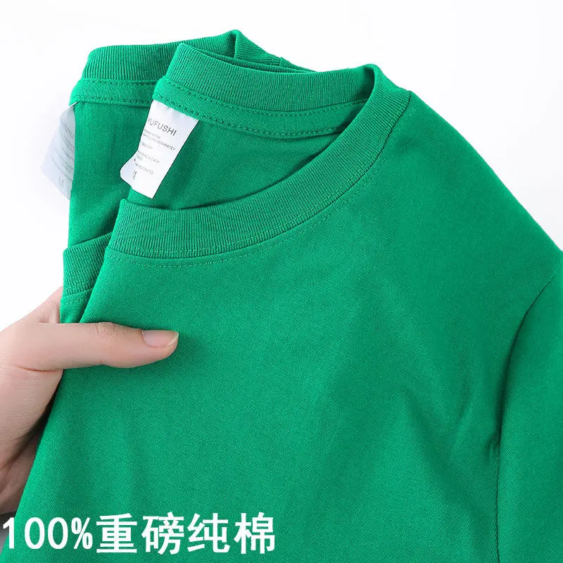 100% Cotton T-shirt Men Women Solid Color O Neck Short-sleeved Tops Summer Korean Loose Half-sleeve T Shirt Unisex M-4XL, image 14