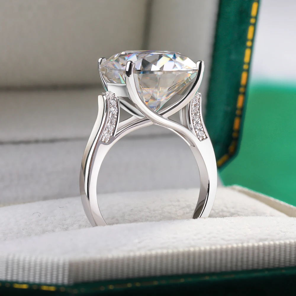 MUXIFC 20 ct Luxus Moissanit Ehering D Farbe Labor Diamant Verlobungsring 925 Sterling Silber Edlen Schmuck GRA Zertifikat