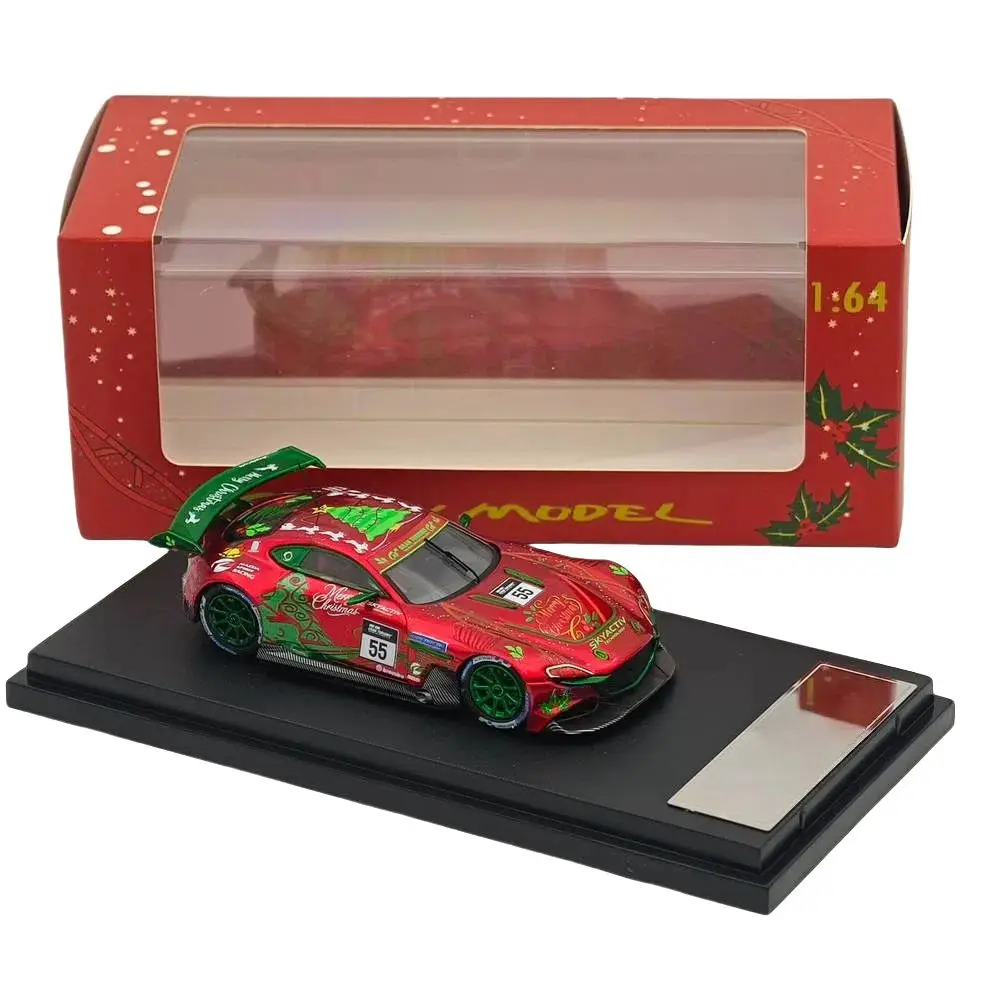 

GLORY 1/64 RX Vision GT3 Red Christmas Edition Sports Diecast Model Car Collection Auto Gift Toy Vehicle Models