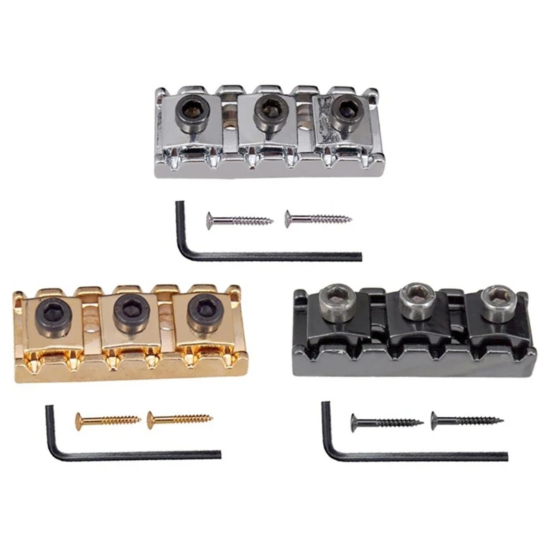 

Guitar Lock Nut Electric Guitar Metal String Locking Nut with Mounting Screws and Wrench for Tremolo Bridge Lock System