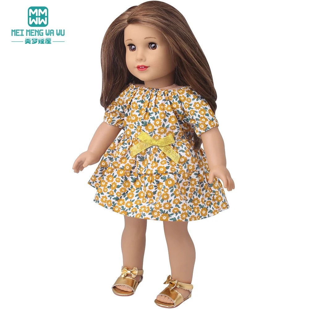Puppe Kleidung Fit 45cm Spielzeug Amerikanische Puppe Mode Cartoon Gaze Kleid Hemd Hosen Schuhe Mädchen Geschenke – Detail 5