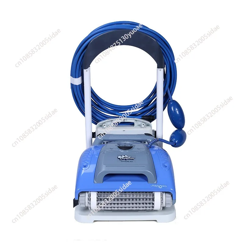 M200PLUS Robotic Pool Cleaner, Automatic Wall Climbing Vacuum with Trolley, 16m³/h Flow 50μm Filtration, 29V