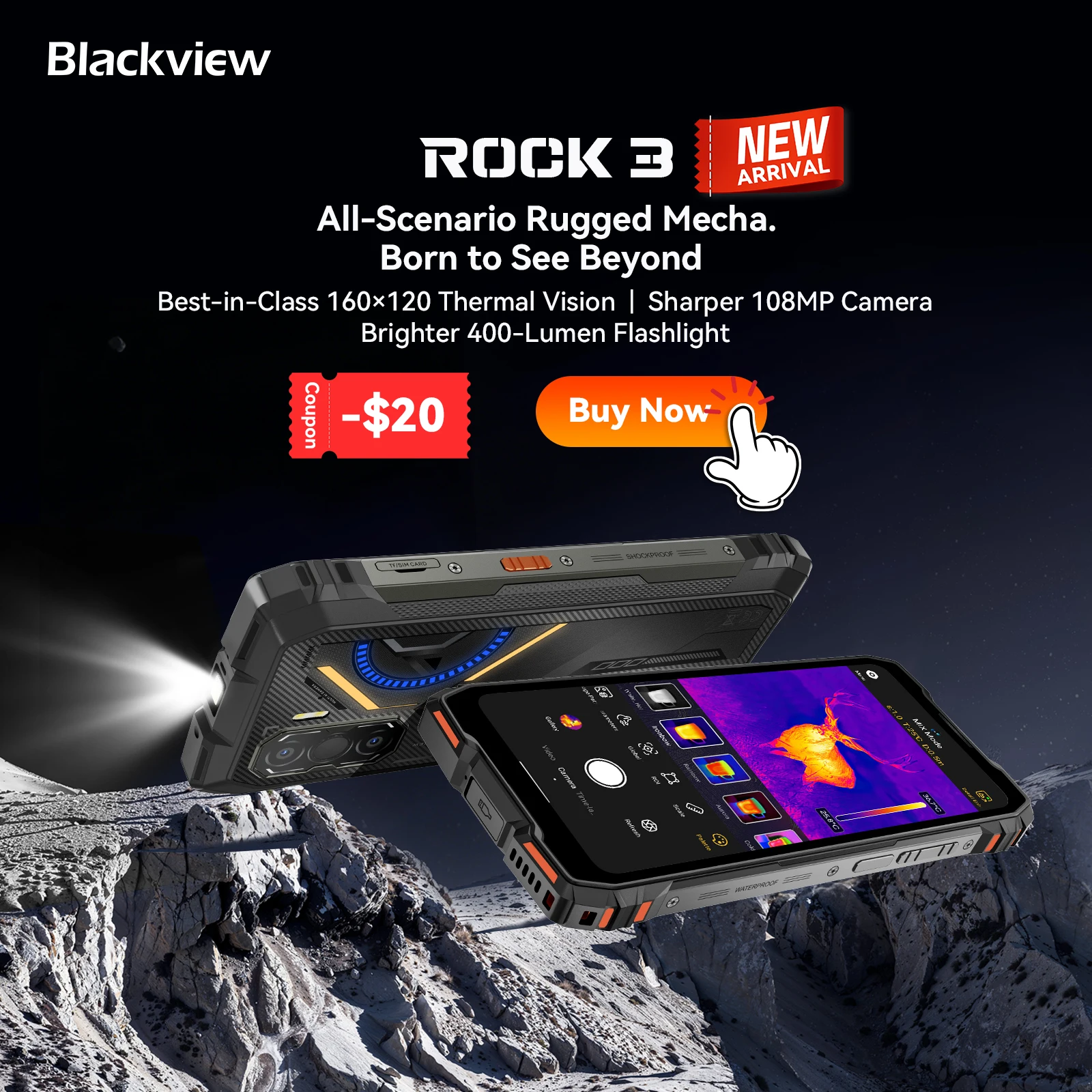 Blackview OSCAL PILOT 3 5G Mobile Phones AI Rugged Smartphone MTK 6300, 6.78' 2.4K Display 120Hz, 12GB 256GB, 7500mAh Phones