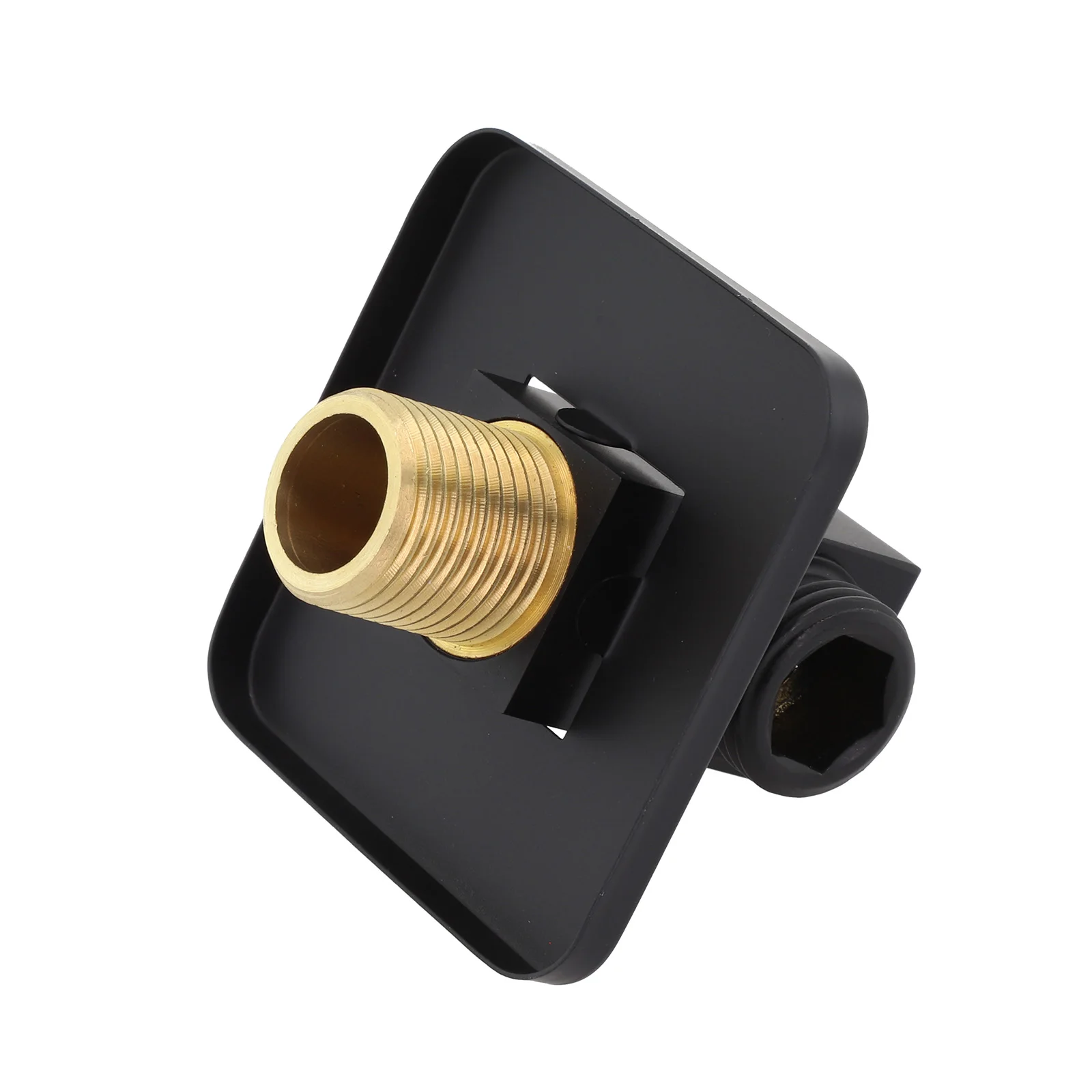 Modern Black Brass Shower Hose Wall Outlet Elbow Connector Compatible with Handheld Showers and Bathtubs G1/2 Size