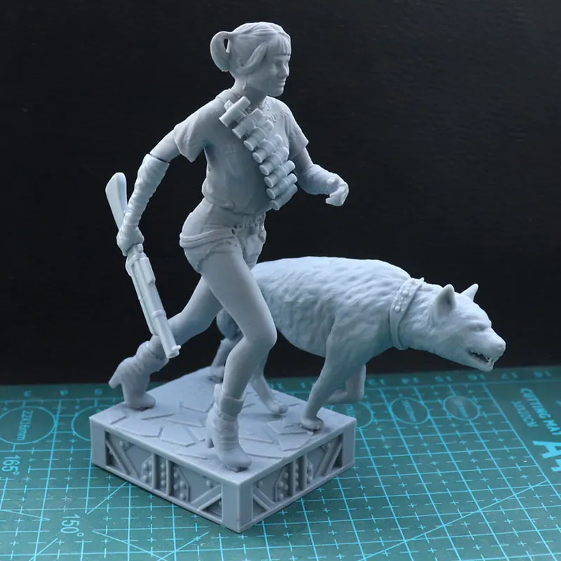 1/32 56mm 1/24 75mm 1/18 100mm Resin Model Kits Girls and Wolves Figure Unpainted No Color RW-925