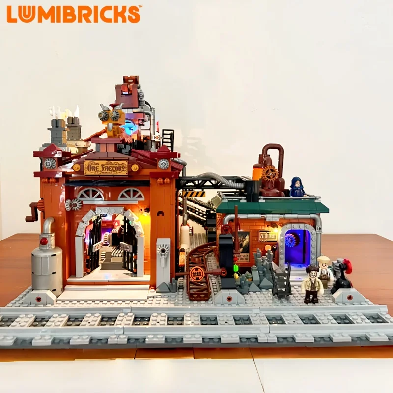 Lumibricks Steam Punk Slow Poke Model Retro Ore Factory Architectural Splicing Toys Assemble Bricks Block Street Scene Puzzle