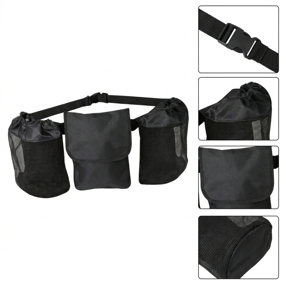 Adjustable Foraging Waist Bag for Outdoor Cooking Seasoning Organization Lightweight Polyester 30x25cm Hands-Free Carry Pouch