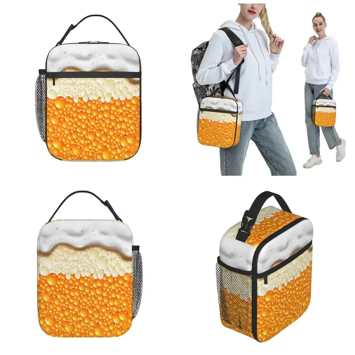 Wheat Beer Insulated Lunch Bag Alcholism Lunch Container Portable Thermal Cooler Lunch Box Picnic