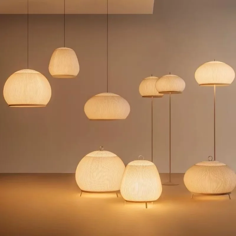 

Minimalist Designer Woven Pendant Light for Study Rooms Bedrooms Headboard Hanging Lamp Interior Glossy Chandelier