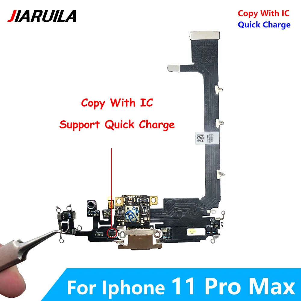 USB Sub Mic Board Dock Charger Connector Charging Port Flex Cable For Iphone 11 Pro / 11 Pro MAX