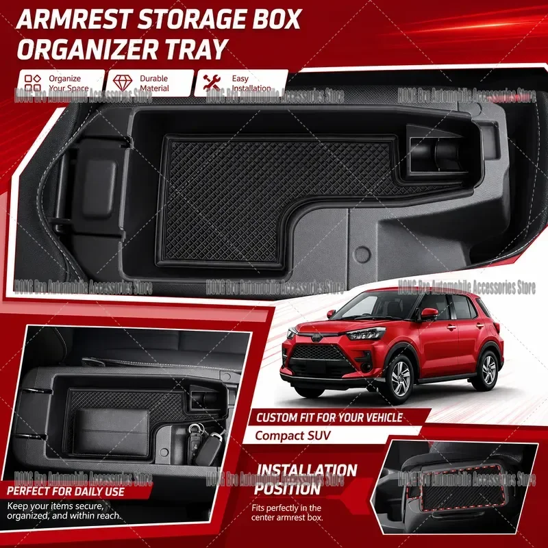 For Toyota Raize A200A A210A 2019 2020 Center Console Armrest Storage Box Organizer Tray Interior Accessories Auto Parts