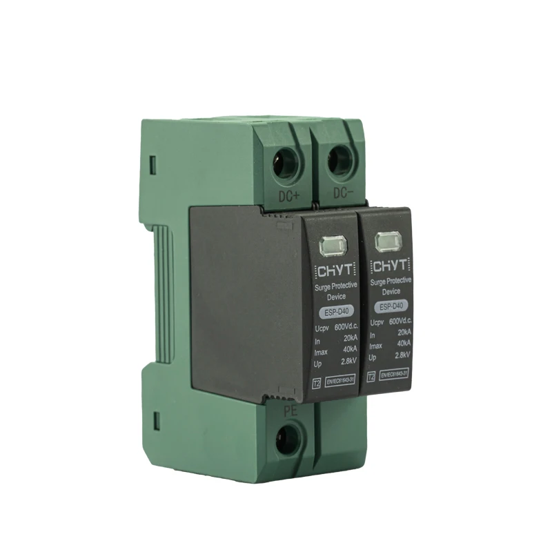 3 uds CHYT protección relámpago 2P 3P 2 3 polos Spd 20Ka 40Ka 1000V CC Solar Pv Dc dispositivo de protección contra sobretensiones