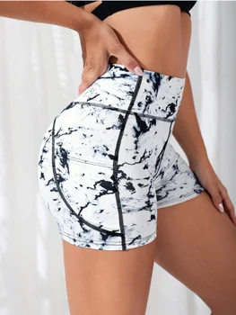 High-Waist Moisture-Wicking Yoga Shorts 3 High-Waist Fitness Yoga Shorts Women's Sportswear Butt-Lifting High-Elasticity Moisture-Wicking Breathable for Gym Yoga 3