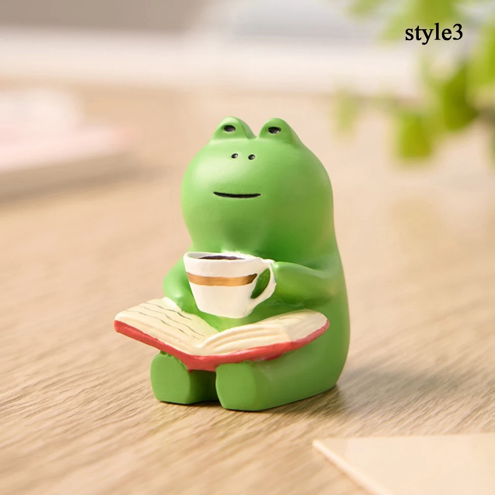 Mini Resin Rocking Chair Frog Ornaments Office Decoration Handicrafts Desktop Decorations Figurine DIY Cartoon Cute Home Decor