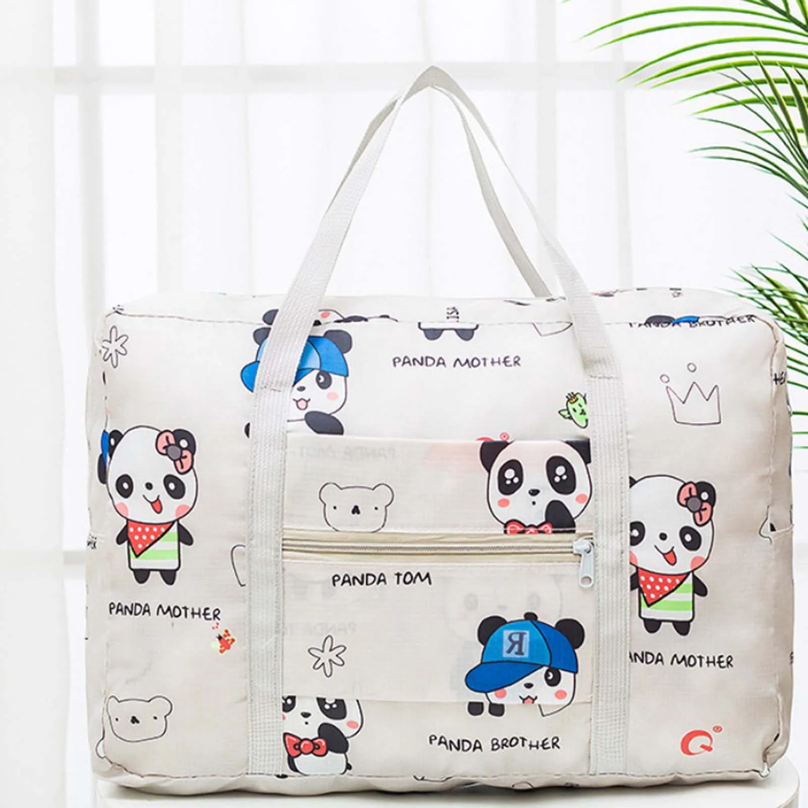 Foldable Waterproof Travel Duffle Bag Floral Print Carry On Luggage Weekender Overnight Bag for Women Men Under Seat Storage