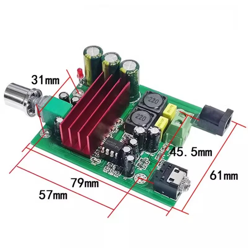 5pcs/lot TPA3116D2 single channel subwoofer amplifier board with high-power 100W and NE5532 front stage operational amplifier